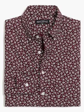 J. Crew Factory Floral Classic Fit Flex Washed Button Down Shirt